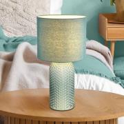 Sofia pöytälamppu, vaaleanvihreä, korkeus 50 cm, kangas/lasi