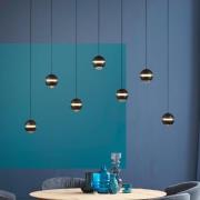 SCHÖNER WOHNEN LED-riippuvalaisin Lini musta 7-lamppuinen pitkä 3.000K