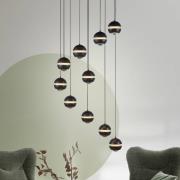 Schöner Wohnen LED-riippuvalaisin Lini musta 10-lamppuinen pyöreä 3000...