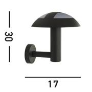 LED-ulkoseinävalaisin MUSHROOM, IP44, musta, sienen muotoinen