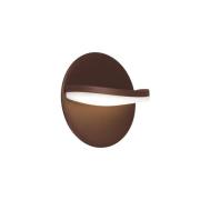 LED-ulkoseinälamppu Letty, ruskea, Ø 18 cm, metalli, IP65