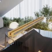 LED-riippuvalaisin Chile S, tammi/graniitti, pituus 116 cm