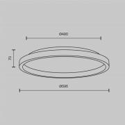 LED-kattovalaisin Orign, Ø 60 cm, musta, metalli/kivi