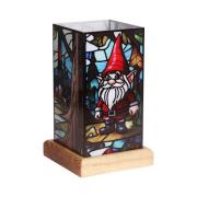 LED-pöytävalaisin Art Light Zwerg, puupohja, akryyli, värikäs