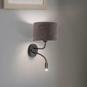 Seinävalaisin Roller, cord tummanharmaa, musta, lukuvalolla