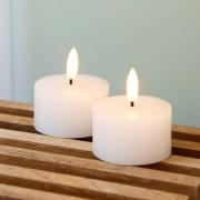 LED-lämpökynttilä Sille, valkoinen, vaha, 2 kpl, paristokäyttöinen