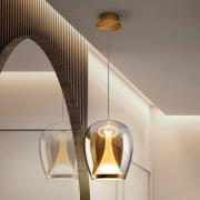 LED-riippuvalaisin Suspiro, Ø 25 cm, kulta-/meripihkanvärinen, lasi