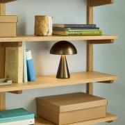 HÜBSCH LED-akkukäyttöinen pöytälamppu Mush, messinki, korkeus 20 cm