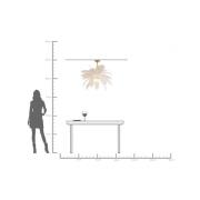 Kare Feather Palm -riippuvalaisin, valkoinen, höyhenet, Ø 87 cm, G9