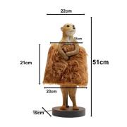 Kare pöytävalaisin Animal Meerkat Fur, ruskea, 51 cm, E14