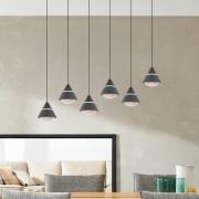 LED-riippuvalaisin Romeo, pituus 75 cm, musta, metalli, 6-lamppuinen.