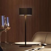 Calex LED-akku-pöytävalaisin Serino, musta, alumiini, 2700 K