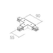 Ivela T-liitin SQUARE 48 V, valkoinen, suojajohdin oikealla