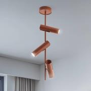 Kattospotti Leda 3, tiilenpunainen, 3-lamppuinen, teräs, korkeus 76 cm