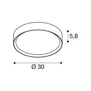 SLV LED-kattovalaisin Decona, Ø 30 cm, valkoinen, metalli, CCT