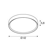 SLV LED-kattovalaisin Decona, Ø 42 cm, valkoinen/kulta, metalli