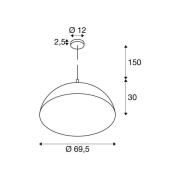 SLV riippuvalo Forchini, 70 cm musta/kulta muovi