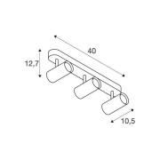 SLV LED-kattokohdevalo Noblo, 3 000 K, musta, pituus 40 cm