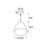 SLV riippuvalo Para Cone, Ø 20 cm, musta/kulta