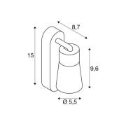 SLV seinälamppu Puri 2.0 Cone, valkoinen, leveys 15 cm, metalli