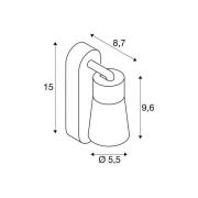 SLV seinälamppu Puri 2.0 Cone, harmaa, leveys 15 cm, metalli