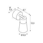 SLV kattovalaisin Puri 2.0 Cone, harmaa, Ø 5 cm, metalli
