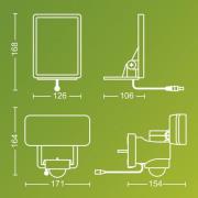 Philips LED-kohdevalaisin ulos Tylus, valkoinen, 3000 K, anturi