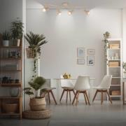 Kattokohdevalo Tapp, beige, pituus 61 cm, 4-lamppuinen, metalli GU10