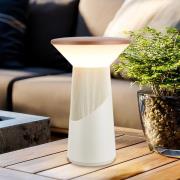 LED-akkukäyttöinen pöytälamppu Pilia, ruskea/vaaleanharmaa, korkeus 24...