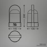 LED-akkupöytälamppu ASA BIG, antrasiitti/ruskea, korkeus 24 cm, IP44