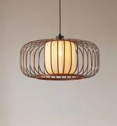 Lindby Davella-riippuvalaisin, Ø 50 cm, bambu, tekstiili