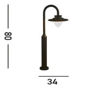 LED-pylväsvalaisin Texas, IP54, grafiitin värinen, korkeus 80 cm