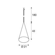 SLV riippuvalo Magico, Ø 21 cm, valkoinen mattapintainen, metalli