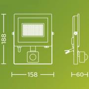 Philips LED-kohdevalaisin ulos Lois UE Sensor, 14 W, 5 000 K IP65