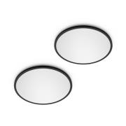 Philips LED SuperSlim 2 kpl musta IP44 Ø 25 cm 2700 K
