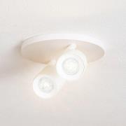 Arcchio valonheitin Brinja, valkoinen, pyöreä, Ø 7 cm, 2-valo, GU10