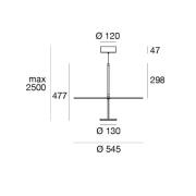 LED-riippuvalaisin Stilo_P, valkoinen, Ø 55 cm, IP40