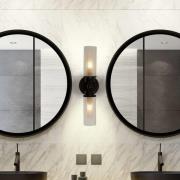 Imperial seinävalaisin, musta, 2-valo, teräs, lasi, IP44