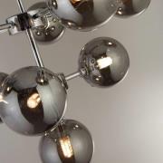 Riippuvalaisin Zarath, savuharmaa, lasi, 9-lamppuinen, Ø 49 cm