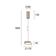 LED-riippuvalo Denver, Ø 17 cm, beige, metalli