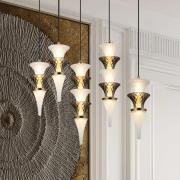 LED-riippuvalaisin Venera, korkeus 29 cm, valkoinen/ruskea, lasi