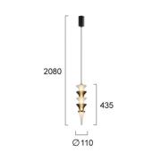 LED-riippuvalaisin Venera, korkeus 43 cm, valkoinen/ruskea, lasi