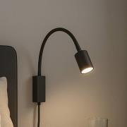 LED-seinävalaisin Justi, hiekanmusta, korkeus 52 cm, metallia