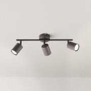 LED-kattokohdevalo Vano musta, 3-lamppuinen pitkä