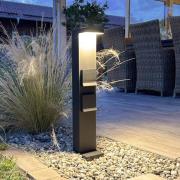 LED-pollarilamppu pistorasiapylväs Lerna, 60 cm, tummanharmaa alumiini