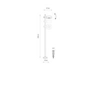 LED-pollarivalaisin Tessa, musta, alumiini, korkeus 100 cm