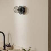 Globen Lighting seinälamppu ART DECO, musta/harmaa Ø 16 cm IP44