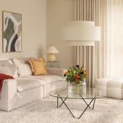 Globen Lighting Noah Bouclé -riippuvalaisin, Ø 70 cm, valkoinen