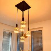 Segula Madox Square 5X Wave -riippuvalo, musta, teräs, E27