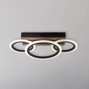 LED-kattovalaisin Blevins 3-lamppuinen, musta/puunvärinen, pituus 46 c...